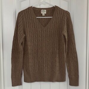 St. John's Bay Women's Brown V-Neck Sweater
